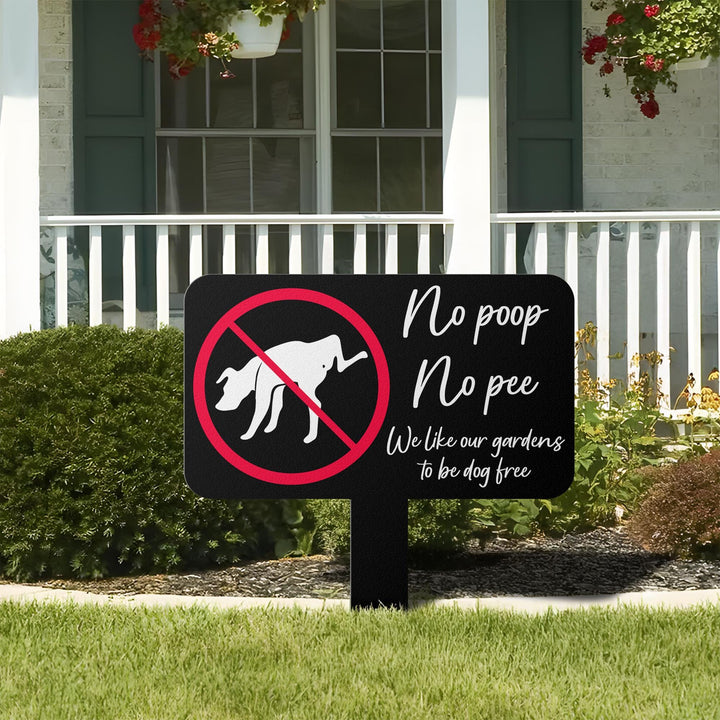 Please Keep Dogs Off Lawn Sign, Funny No Poop No Pee Dog Yard Sign, Dog Pee Warning Metal Stake, Garden Stake, Outdoor Pet Deterrent Sign