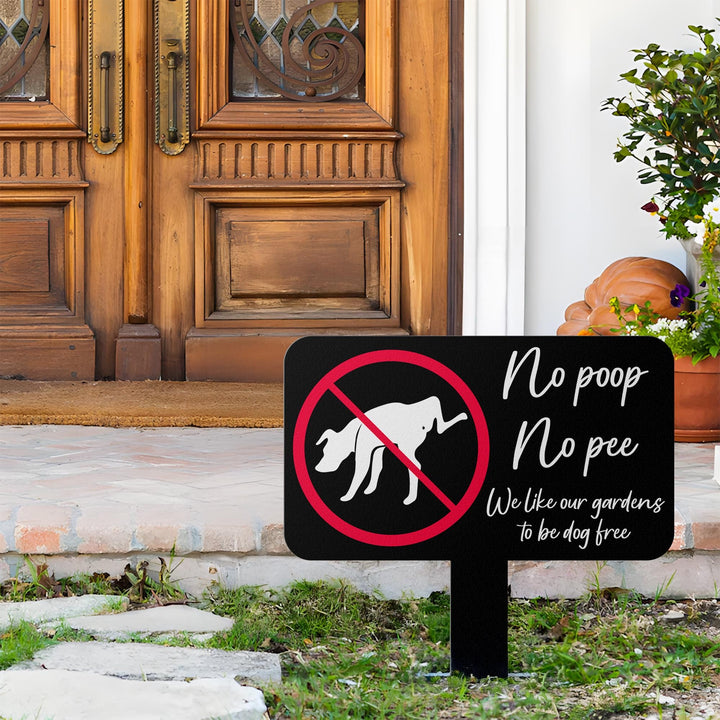Please Keep Dogs Off Lawn Sign, Funny No Poop No Pee Dog Yard Sign, Dog Pee Warning Metal Stake, Garden Stake, Outdoor Pet Deterrent Sign