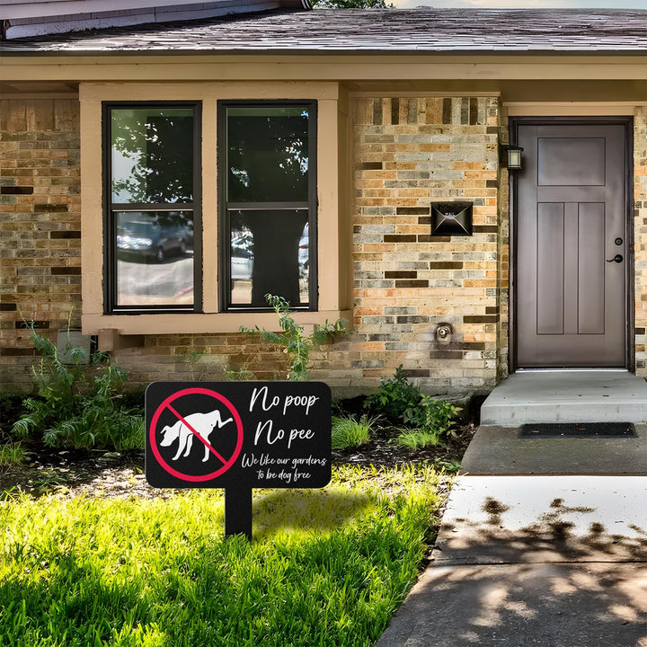 Please Keep Dogs Off Lawn Sign, Funny No Poop No Pee Dog Yard Sign, Dog Pee Warning Metal Stake, Garden Stake, Outdoor Pet Deterrent Sign