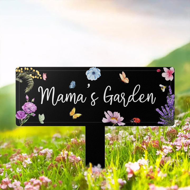 Custom Flower Garden Sign with Stake,Metal Garden Sign,Personalized Garden Stake,Yard Sign,Yard Decor,Gardener Name Sign,Mom's Garden Sign