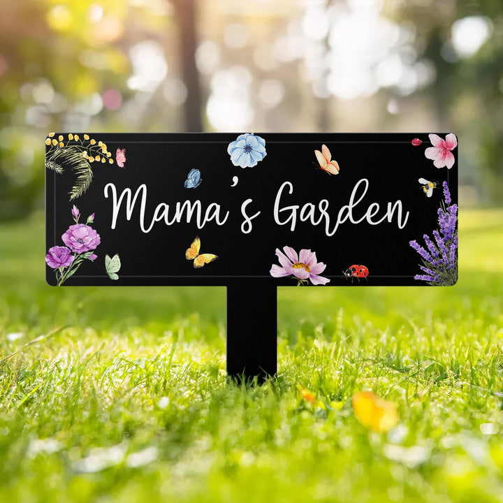 Custom Flower Garden Sign with Stake,Metal Garden Sign,Personalized Garden Stake,Yard Sign,Yard Decor,Gardener Name Sign,Mom's Garden Sign