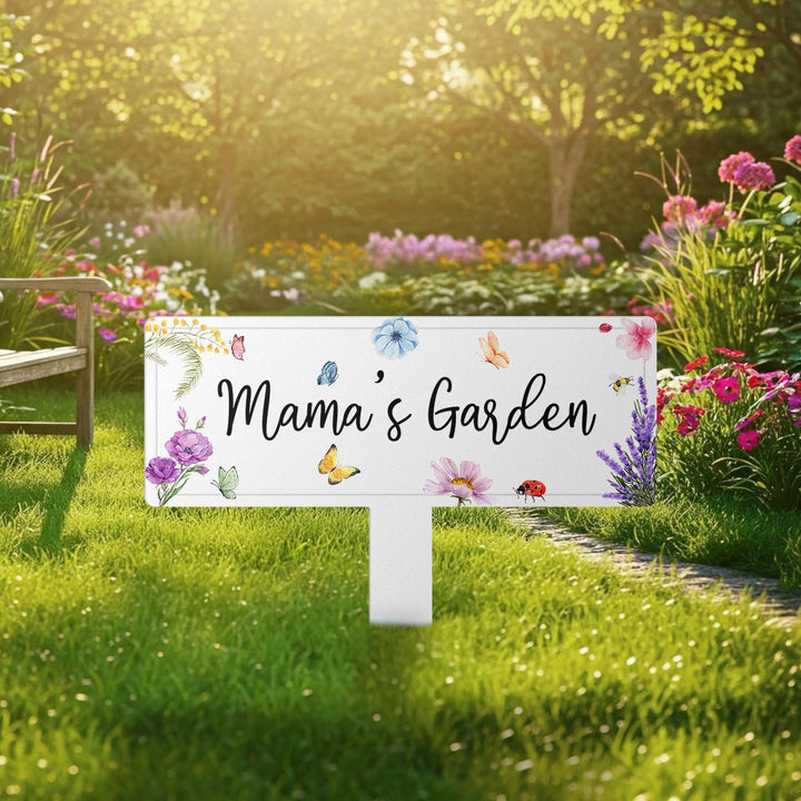 Custom Flower Garden Sign with Stake,Metal Garden Sign,Personalized Garden Stake,Yard Sign,Yard Decor,Gardener Name Sign,Mom's Garden Sign