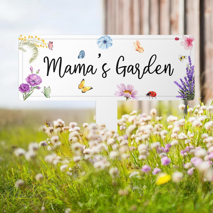 Custom Flower Garden Sign with Stake,Metal Garden Sign,Personalized Garden Stake,Yard Sign,Yard Decor,Gardener Name Sign,Mom's Garden Sign