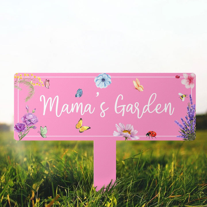 Custom Flower Garden Sign with Stake,Metal Garden Sign,Personalized Garden Stake,Yard Sign,Yard Decor,Gardener Name Sign,Mom's Garden Sign