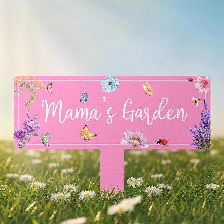 Custom Flower Garden Sign with Stake,Metal Garden Sign,Personalized Garden Stake,Yard Sign,Yard Decor,Gardener Name Sign,Mom's Garden Sign