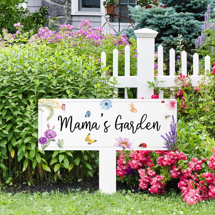 Custom Flower Garden Sign with Stake,Metal Garden Sign,Personalized Garden Stake,Yard Sign,Yard Decor,Gardener Name Sign,Mom's Garden Sign