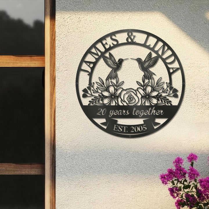 Personalized 20th Anniversary Gift for Parents, 20 Year Anniversary Sign, Platinum Anniversary Gift, Wedding Anniversary Metal Wall Art