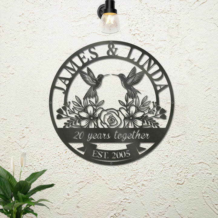 Personalized 20th Anniversary Gift for Parents, 20 Year Anniversary Sign, Platinum Anniversary Gift, Wedding Anniversary Metal Wall Art