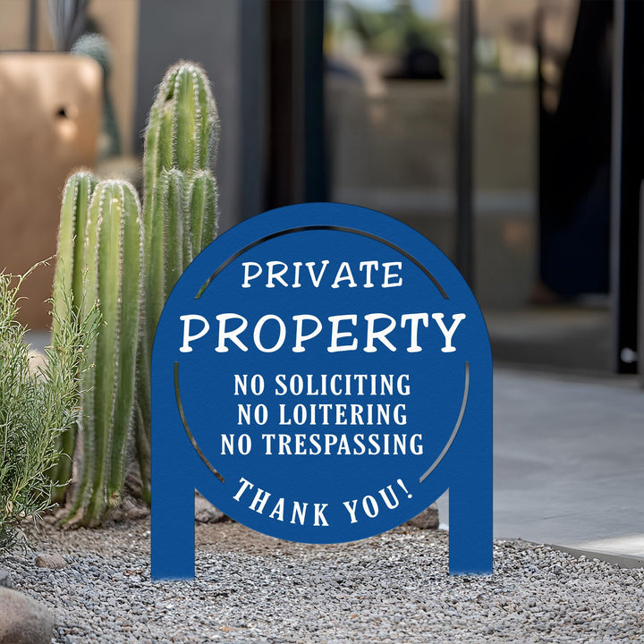 No Soliciting Yard Sign, Metal House Sign,No Soliciting Sign for Home Decor,Private Property Yard Sign, Outdoor Decoration,Housewarming Gift