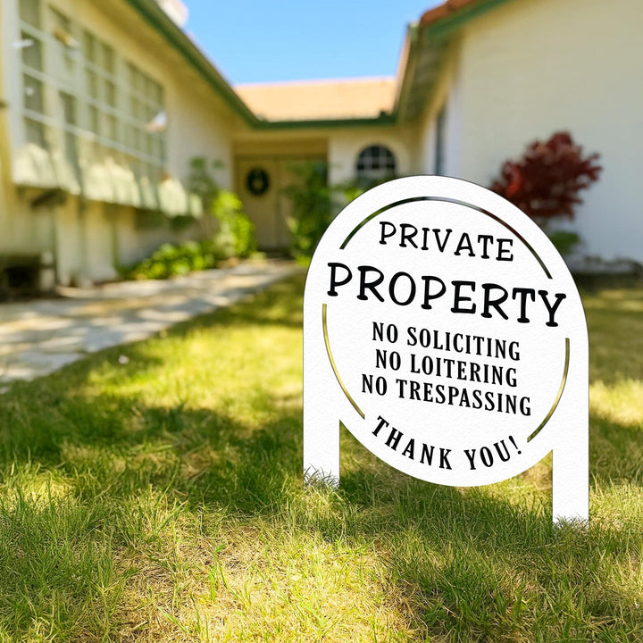 No Soliciting Yard Sign, Metal House Sign,No Soliciting Sign for Home Decor,Private Property Yard Sign, Outdoor Decoration,Housewarming Gift