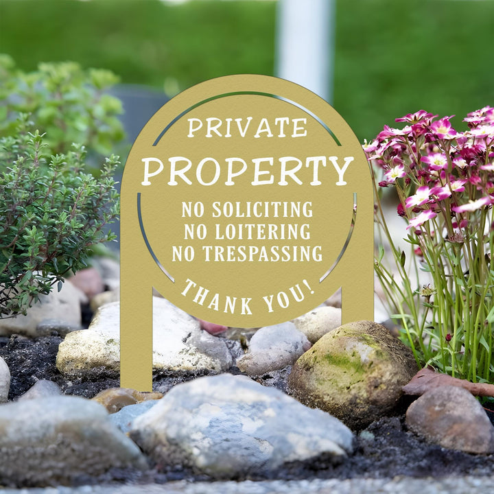 No Soliciting Yard Sign, Metal House Sign,No Soliciting Sign for Home Decor,Private Property Yard Sign, Outdoor Decoration,Housewarming Gift