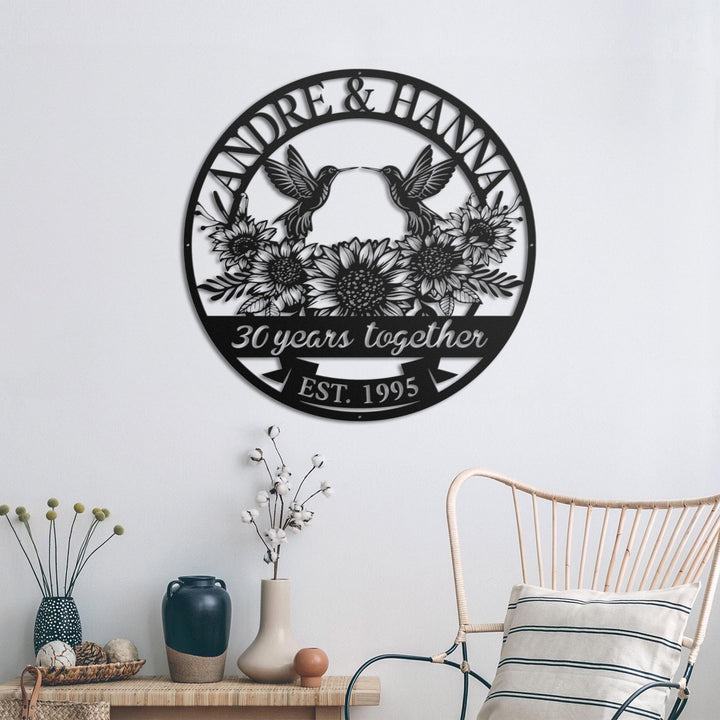 Personalized 20th Anniversary Gift for Parents, 30 Year Anniversary Sign, Pearl Anniversary Gift, Wedding Anniversary Metal Wall Art