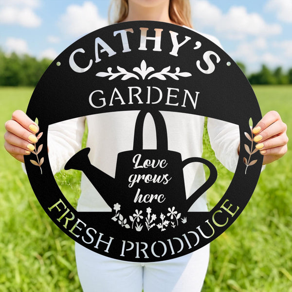 Custom Metal Garden Sign, Metal Hanging Garden Sign, Custom Metal Gardening Gift, Outdoor Decor, Fresh Produce Hanging Sign, Gardening Gift