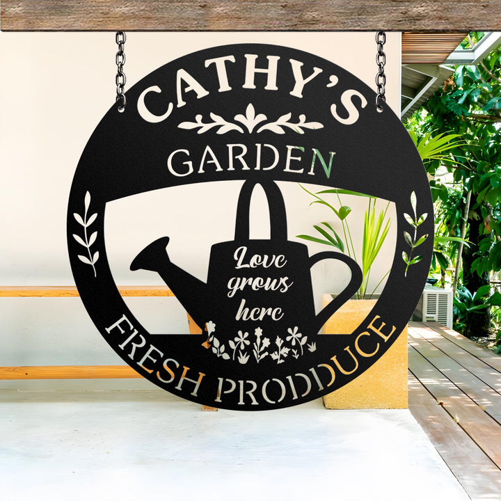 Custom Metal Garden Sign, Metal Hanging Garden Sign, Custom Metal Gardening Gift, Outdoor Decor, Fresh Produce Hanging Sign, Gardening Gift