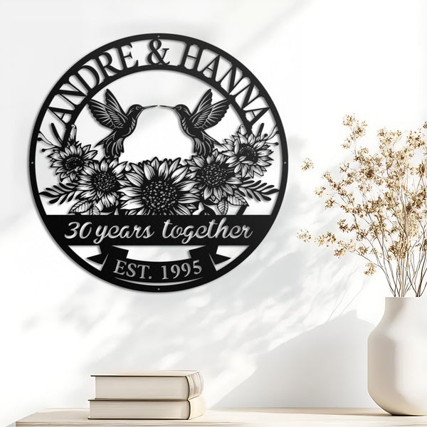Personalized 30th Anniversary Gift for Parents, Custom 30 Year Anniversary Sign, Ruby Anniversary Gift, Wedding Anniversary Metal Wall Art