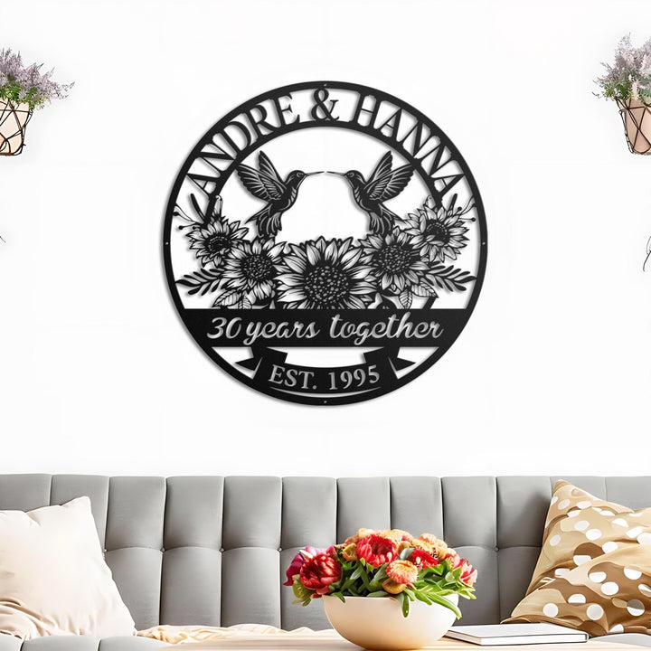 Personalized 30th Anniversary Gift for Parents, Custom 30 Year Anniversary Sign, Ruby Anniversary Gift, Wedding Anniversary Metal Wall Art