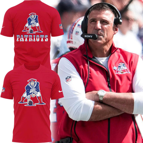 Special Red New England Patriots Primary Logo T-Shirt - AP87