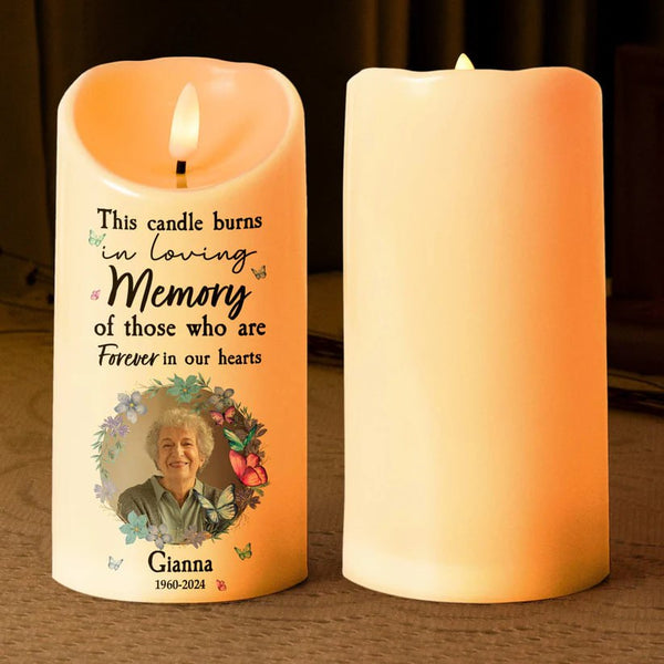 Personalized Unscented Flickering Scalloped Edge LED Pillar Candle