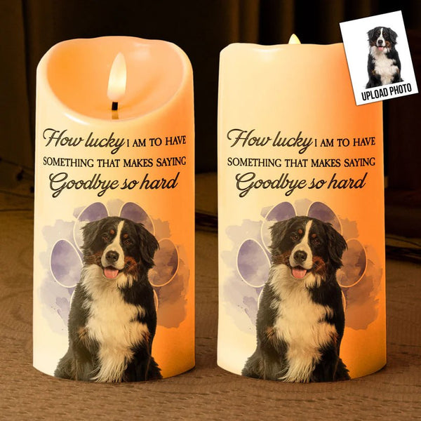 Personalized Unscented Flickering Scalloped Edge LED Pillar Candle