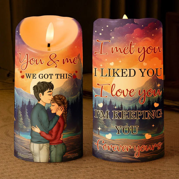 Personalized Unscented Flickering Scalloped Edge LED Pillar Candle