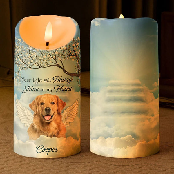 Personalized Unscented Flickering Scalloped Edge LED Pillar Candle