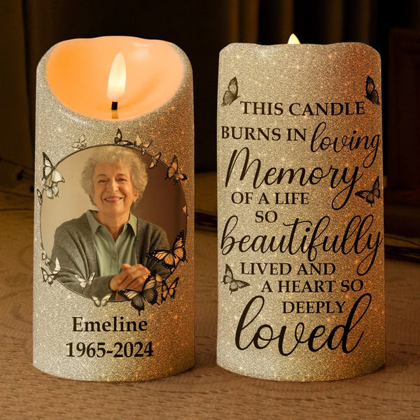 Personalized Unscented Flickering Scalloped Edge LED Pillar Candle