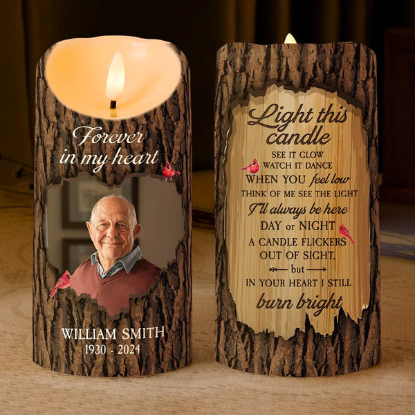 Personalized Unscented Flickering Scalloped Edge LED Pillar Candle