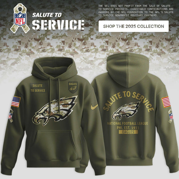 Philadelphia Eagles Salute to Service Sideline 2025 Hoodie