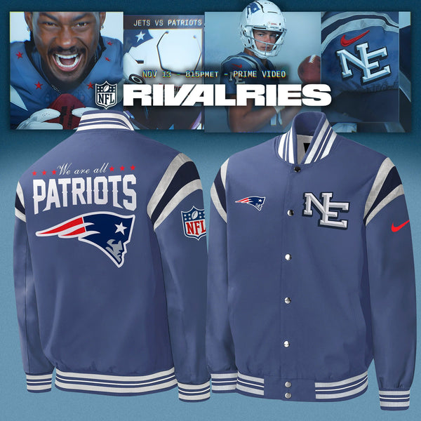 New England Patriots 2025 Rivalries Nor'Easter Storm Special Limited Edition Bomber Jacket - WZ20