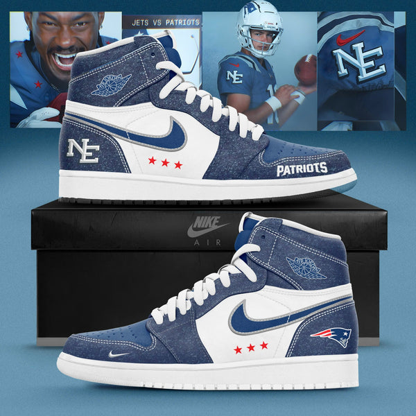 New England Patriots 2025 Rivalries Nor'Easter Storm Custom AJ1 Sneaker - YJ93