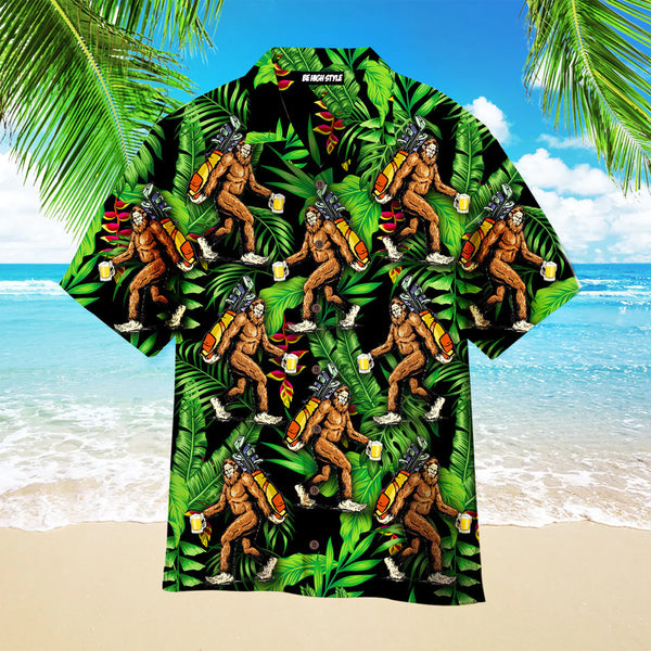 Bigfoot Love Golf And Beer Aloha Hawaiian Shirt | HW3512