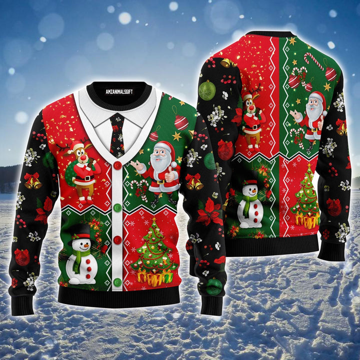 Christmas Cardigan Ugly Christmas Sweater, Santa Claus, Christmas Tree, Reindeer Ugly Sweater For Men & Women - Gift For Christmas, Friends, Family