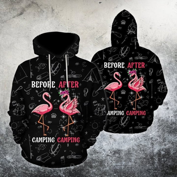 Beautiful Flamingo Before And After Camping 3D All Over Print | Adult | HP2910