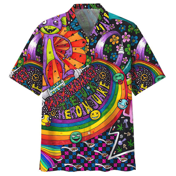Hippie Max Monkey The Funky Heroin Junkie Aloha Hawaiian Shirt | HW3402