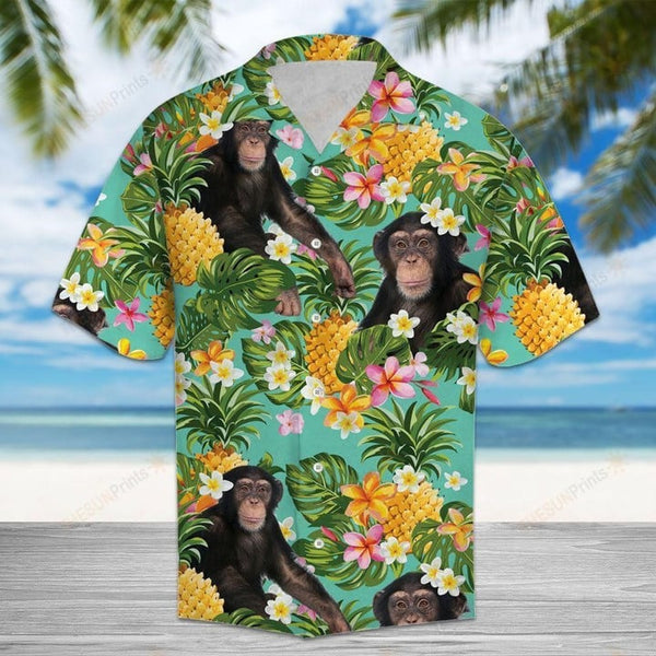 Tropical Pineapple Monkey Hawaiian Shirt | HW3409