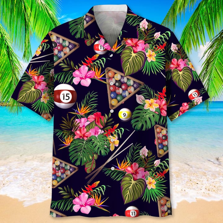 Maxcorners Billiard Nature Tropical Hawaiian Shirt