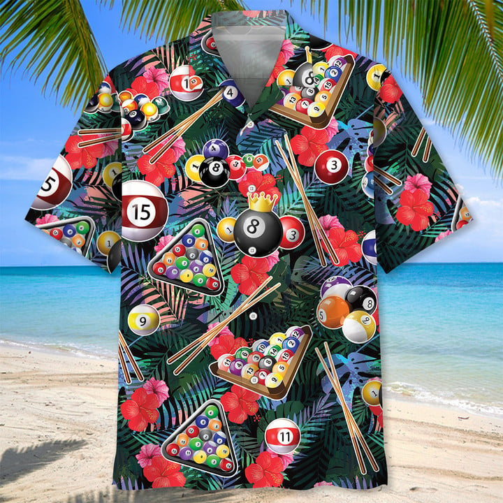 Maxcorners Billiard Tropical Hawaiian Shirt