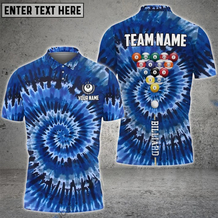 Maxcorners Billiards Tie-Dye Personalized Name 3D Shirt