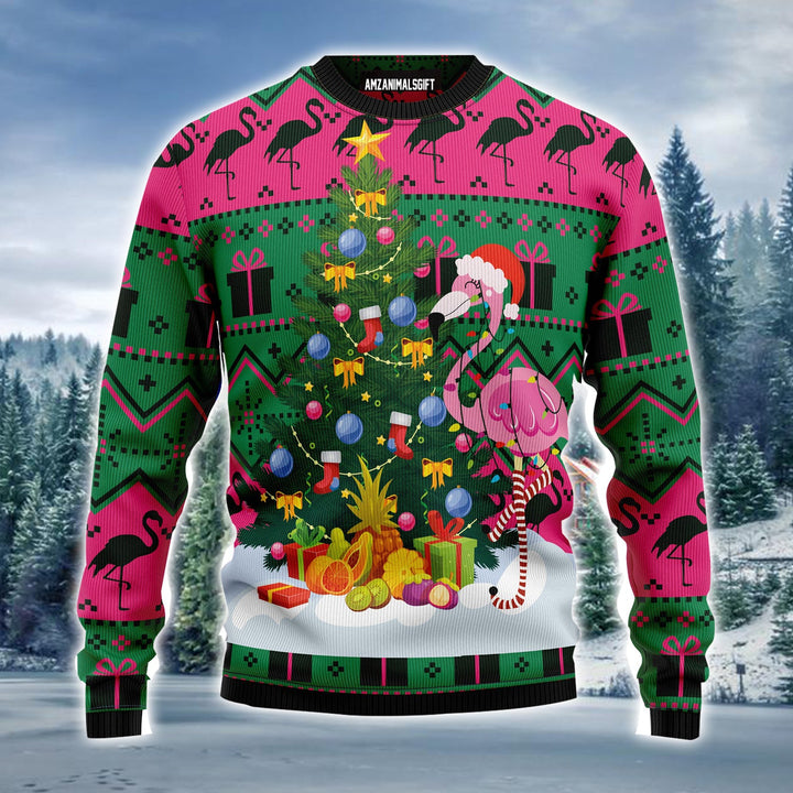 Flamingo Ugly Christmas Sweater, Christmas Tree Ugly Sweater For Men & Women - Best Gift For Christmas, Family, Friends