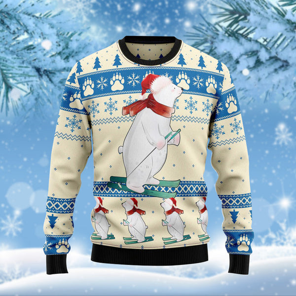 White Bear Funny Ugly Christmas Sweater | Adult | US2618