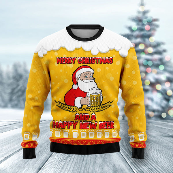 Merry Christmas And A Happy New Beer Ugly Christmas Sweater | Adult | US2711