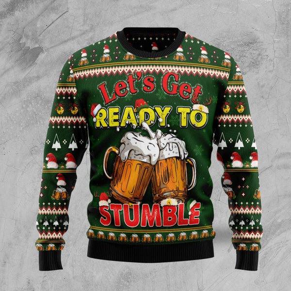 Let‘s Get Ready To Stumble Beer Ugly Christmas Sweater | Adult | US2709