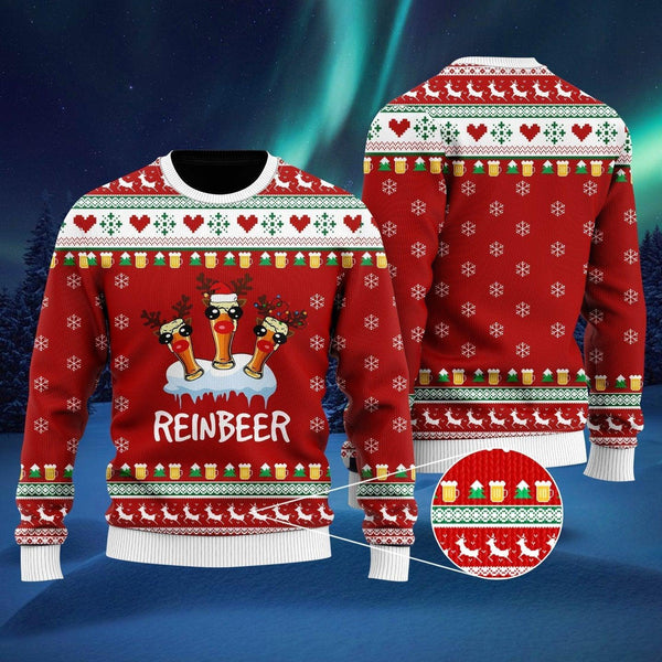 Funny Reindeer Reinbeer Ugly Christmas Sweater | Adult | US2788