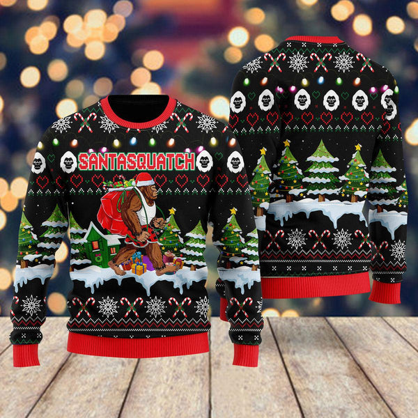 Bigfoot Christmas Santasquatch Ugly Christmas Sweater | Adult | US2705