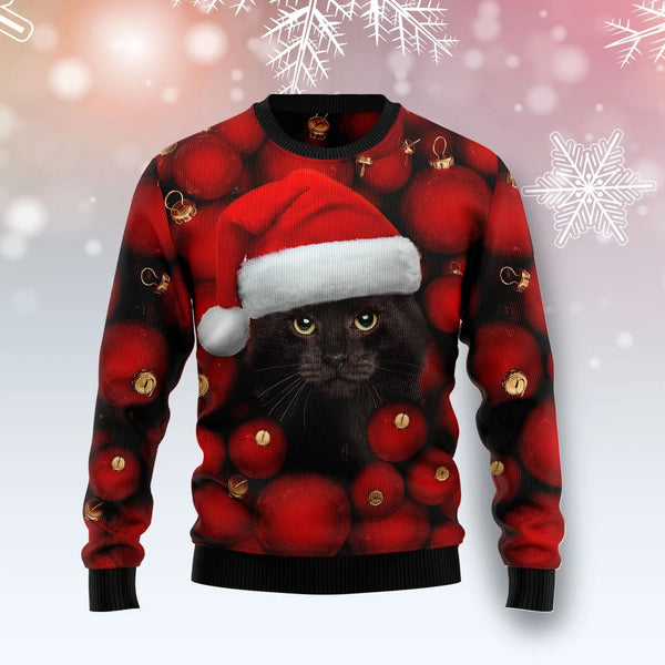 Black Cat Ornament Ugly Christmas Sweater | Adult | US2695