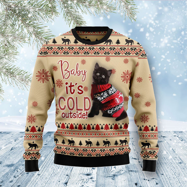 Black Cat Baby Ugly Christmas Sweater | Adult | US2754