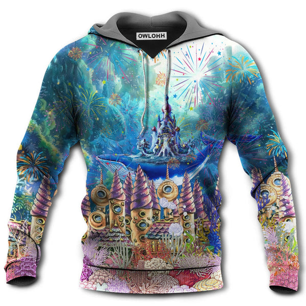 Whale Happy New Year Under Ocean Hoodie | FZ 1143