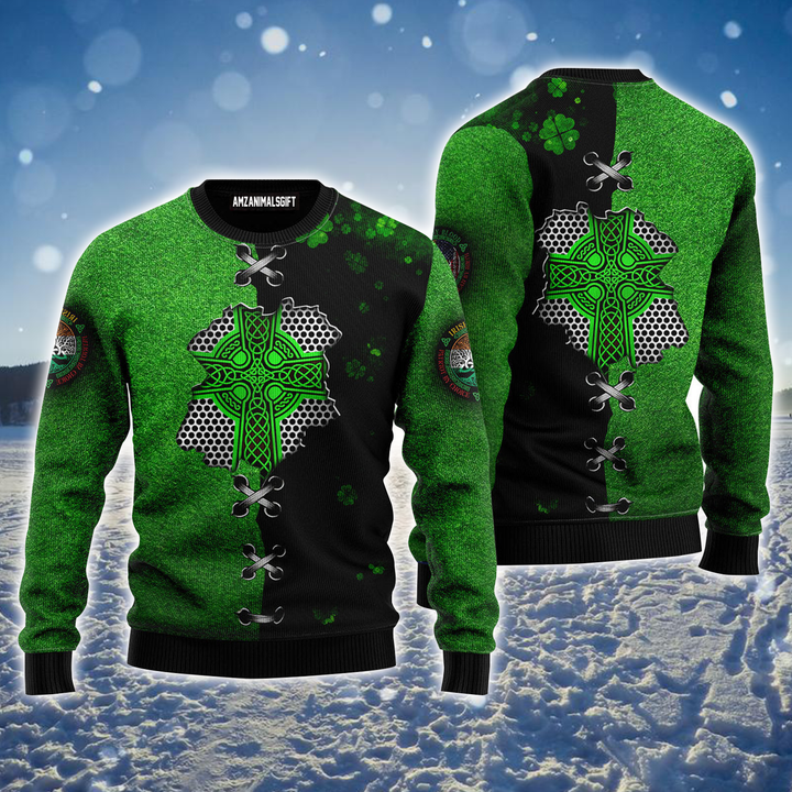 Patrickday Ugly Christmas Sweater, Irish St.Patrick Celtic Knot Ugly Christmas Sweater For Men & Women, Perfect Gift For Friends, Family