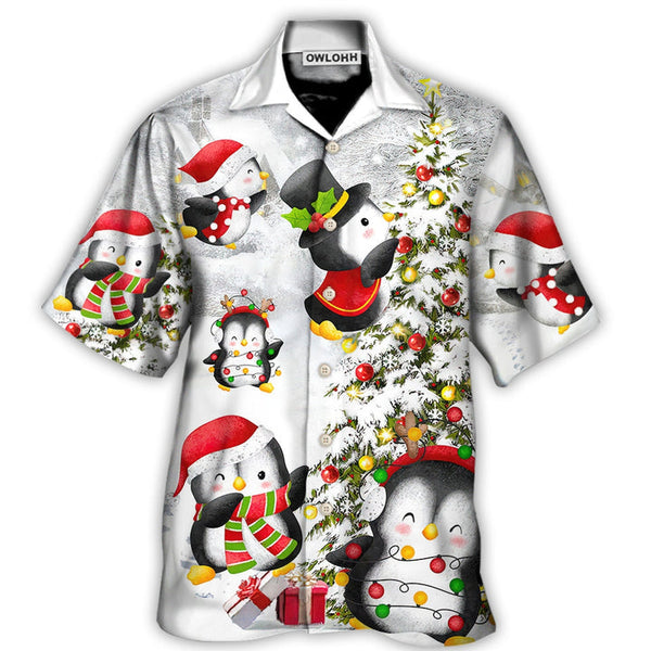 Christmas Chilling Penguin Family In Love Christmas Hawaiian Shirt | HW3497