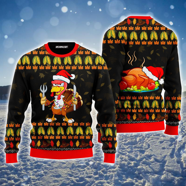 Thanksgiving Ugly Sweater, Funny Turkey Ugly Sweater For Men & Women, Perfect Gift For Thanksgiving, Friends, Family